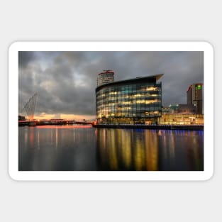 Office Building at Salford Quays with Reflection Sticker